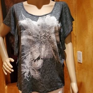 Lavish, Angel wing arms, rhinestone/pearl sz S/M